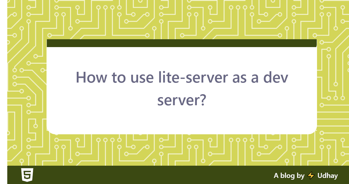 How to use lite-server as a dev server?